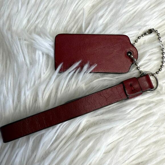 2" COACH Maroon Fob Bag Charm Hang tag Hangtag - Picture 2 of 3